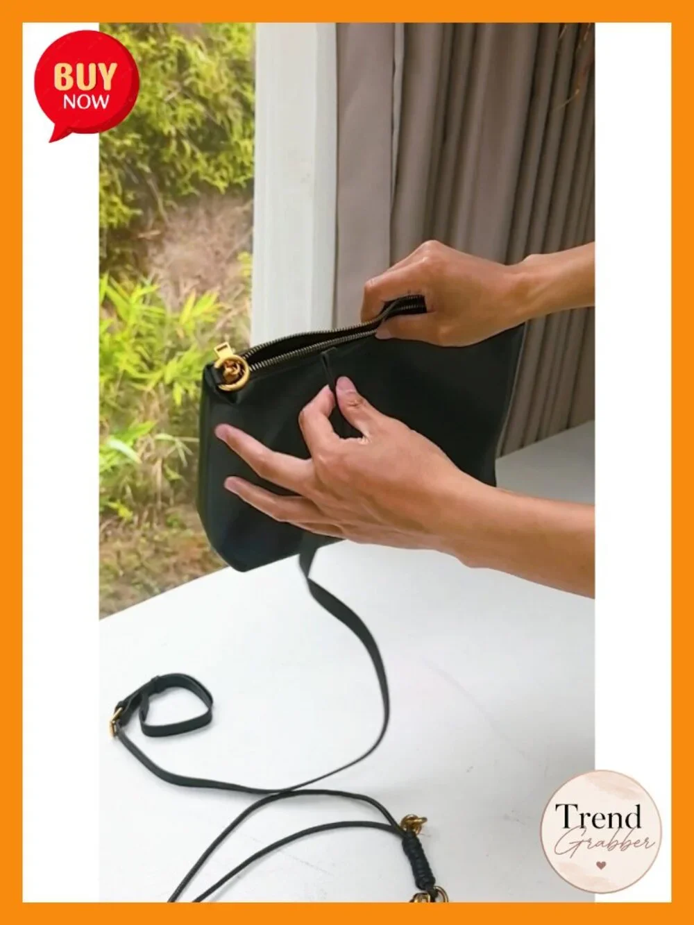 Soft Vegan Leather Hobo Shoulder Bag with Chain Strap